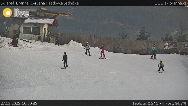 Ski areál Branná - Červená sjezdovka Jednička - 27.12.2025 v 16:00
