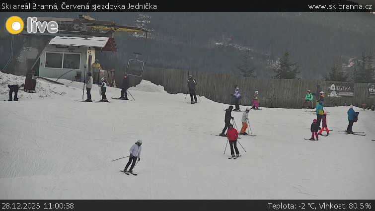 Ski areál Branná - Červená sjezdovka Jednička - 28.12.2025 v 11:00