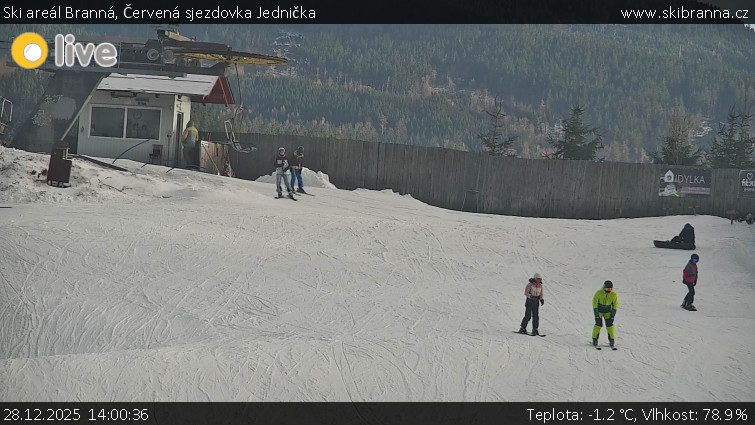 Ski areál Branná - Červená sjezdovka Jednička - 28.12.2025 v 14:00