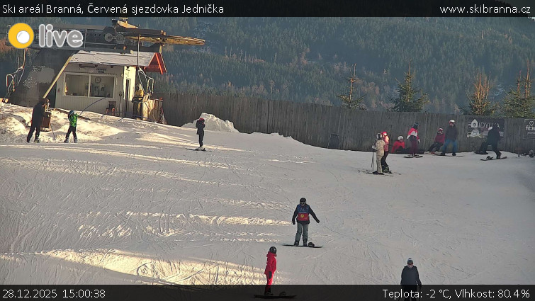 Ski areál Branná - Červená sjezdovka Jednička - 28.12.2025 v 15:00