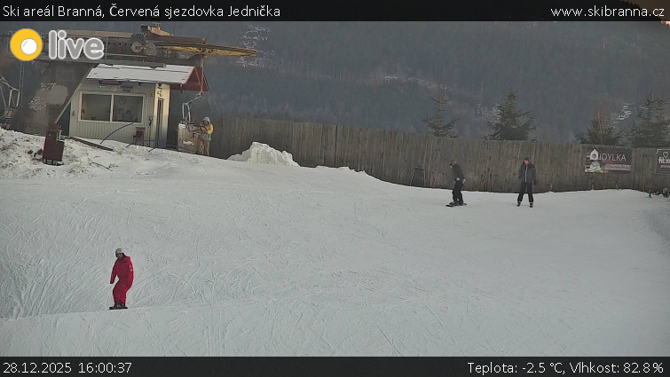 Ski areál Branná - Červená sjezdovka Jednička - 28.12.2025 v 16:00