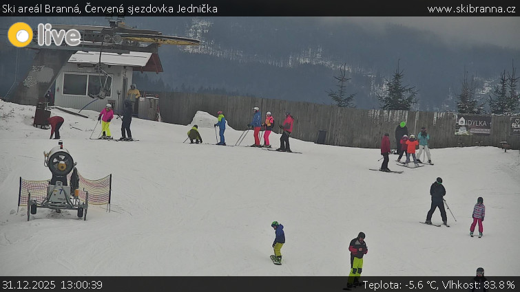 Ski areál Branná - Červená sjezdovka Jednička - 31.12.2025 v 13:00