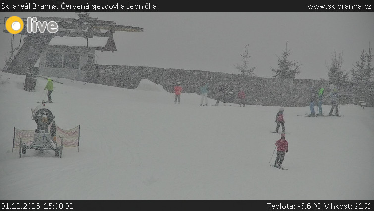 Ski areál Branná - Červená sjezdovka Jednička - 31.12.2025 v 15:00