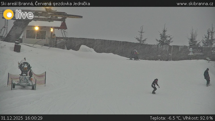 Ski areál Branná - Červená sjezdovka Jednička - 31.12.2025 v 16:00