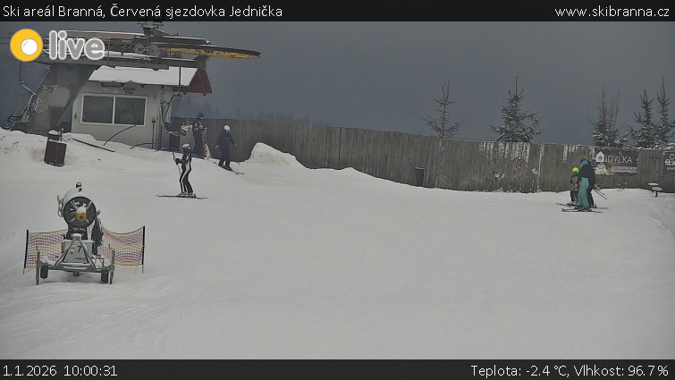 Ski areál Branná - Červená sjezdovka Jednička - 1.1.2026 v 10:00