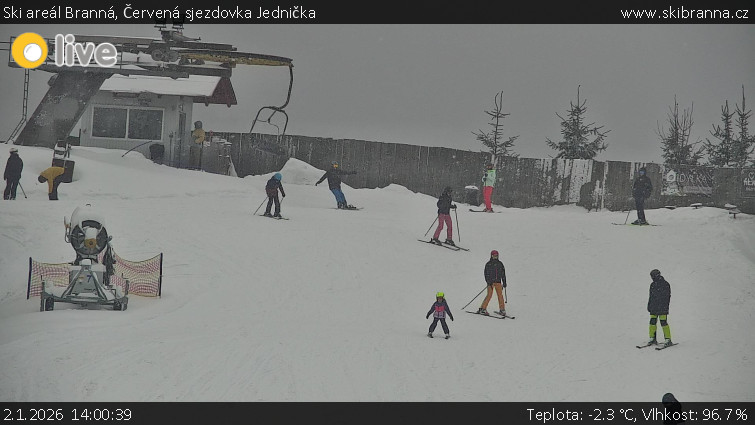 Ski areál Branná - Červená sjezdovka Jednička - 2.1.2026 v 14:00