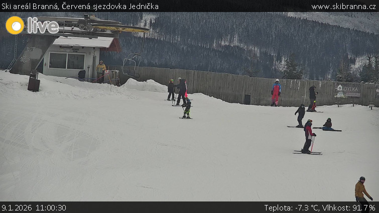 Ski areál Branná - Červená sjezdovka Jednička - 9.1.2026 v 11:00