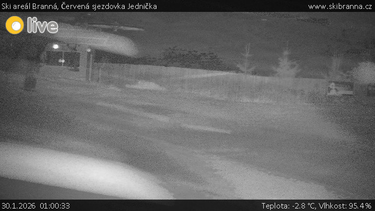 Ski areál Branná - Červená sjezdovka Jednička - 30.1.2026 v 01:00