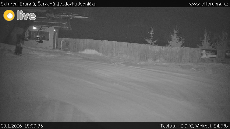 Ski areál Branná - Červená sjezdovka Jednička - 30.1.2026 v 18:00