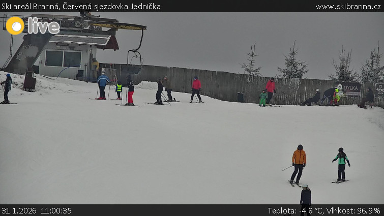 Ski areál Branná - Červená sjezdovka Jednička - 31.1.2026 v 11:00