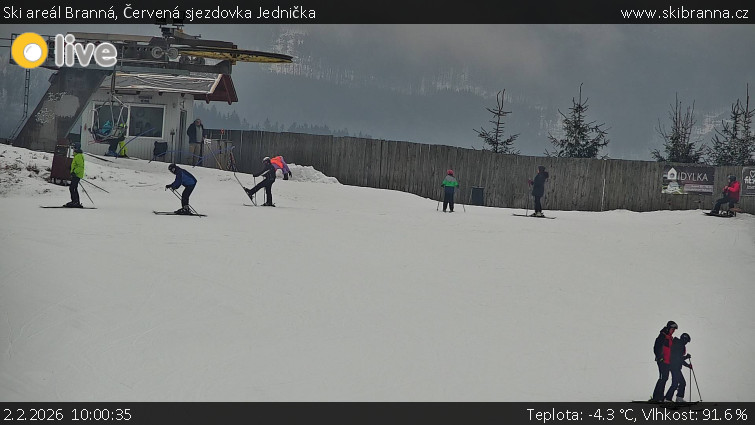 Ski areál Branná - Červená sjezdovka Jednička - 2.2.2026 v 10:00