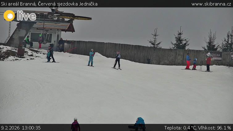 Ski areál Branná - Červená sjezdovka Jednička - 9.2.2026 v 13:00