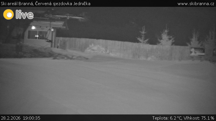 Ski areál Branná - Červená sjezdovka Jednička - 28.2.2026 v 19:00