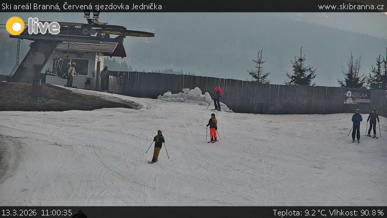 Ski areál Branná - Červená sjezdovka Jednička - 13.3.2026 v 11:00