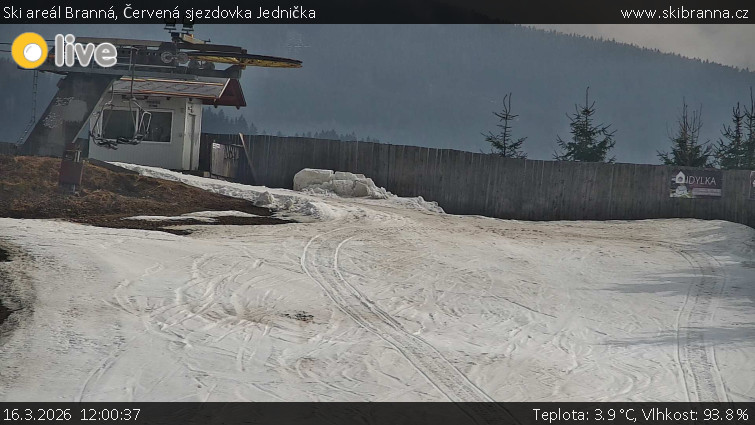 Ski areál Branná - Červená sjezdovka Jednička - 16.3.2026 v 12:00