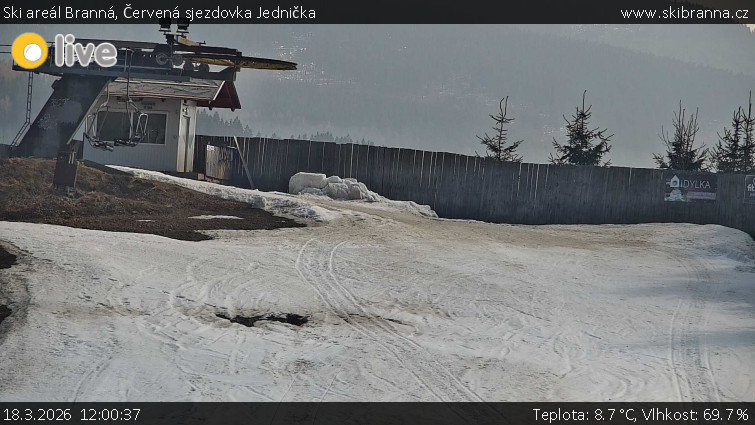 Ski areál Branná - Červená sjezdovka Jednička - 18.3.2026 v 12:00