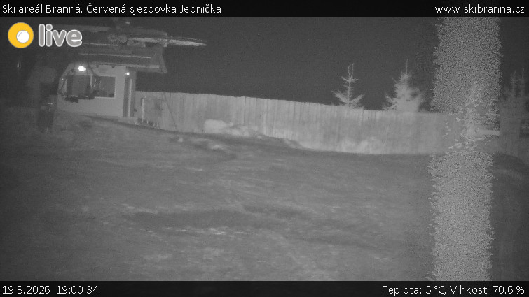 Ski areál Branná - Červená sjezdovka Jednička - 19.3.2026 v 19:00