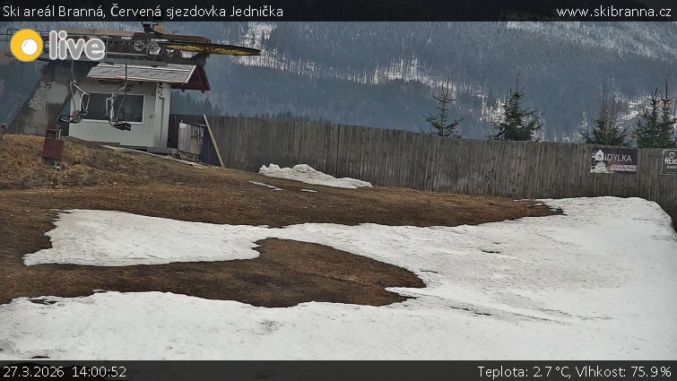 Ski areál Branná - Červená sjezdovka Jednička - 27.3.2026 v 14:00
