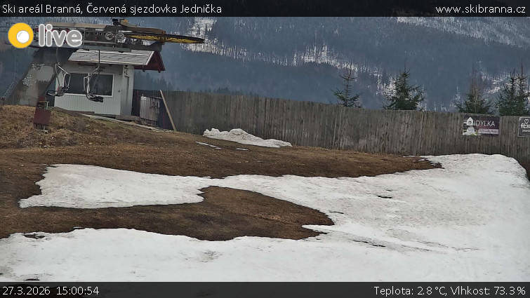 Ski areál Branná - Červená sjezdovka Jednička - 27.3.2026 v 15:00