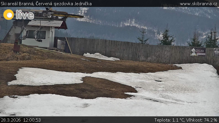 Ski areál Branná - Červená sjezdovka Jednička - 28.3.2026 v 12:00