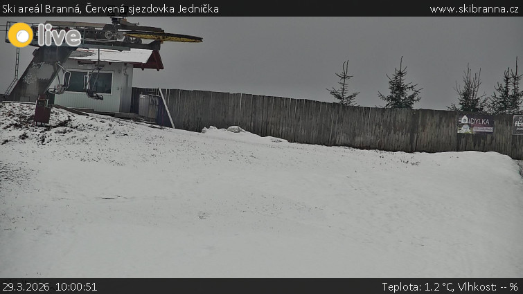 Ski areál Branná - Červená sjezdovka Jednička - 29.3.2026 v 10:00