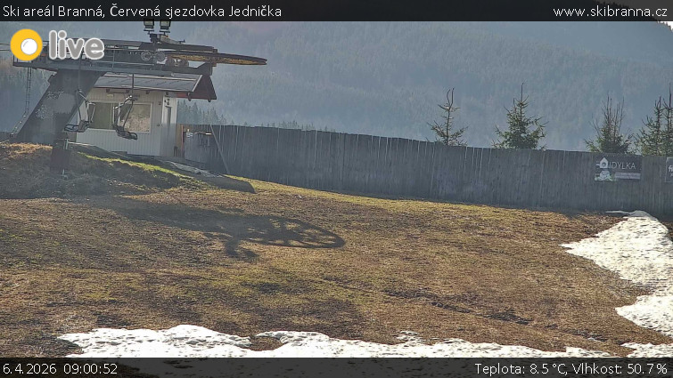 Ski areál Branná - Červená sjezdovka Jednička - 6.4.2026 v 09:00