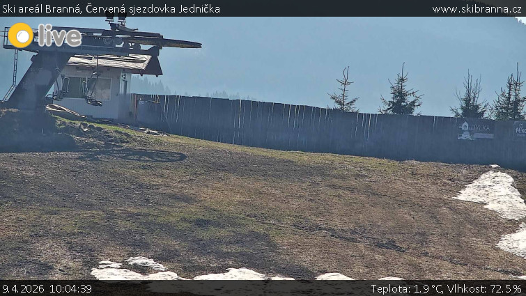 Ski areál Branná - Červená sjezdovka Jednička - 9.4.2026 v 10:04