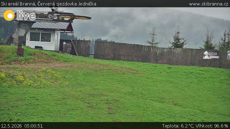 Ski areál Branná - Červená sjezdovka Jednička - 12.5.2026 v 05:00