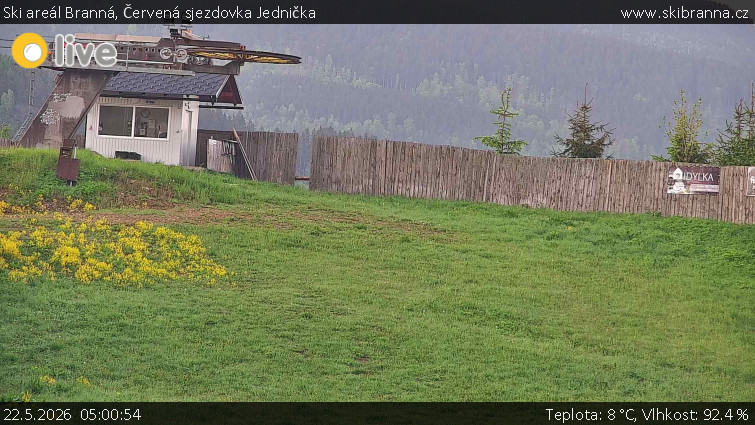 Ski areál Branná - Červená sjezdovka Jednička - 22.5.2026 v 05:00