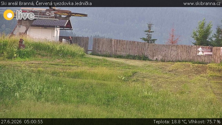 Ski areál Branná - Červená sjezdovka Jednička - 27.6.2026 v 05:00