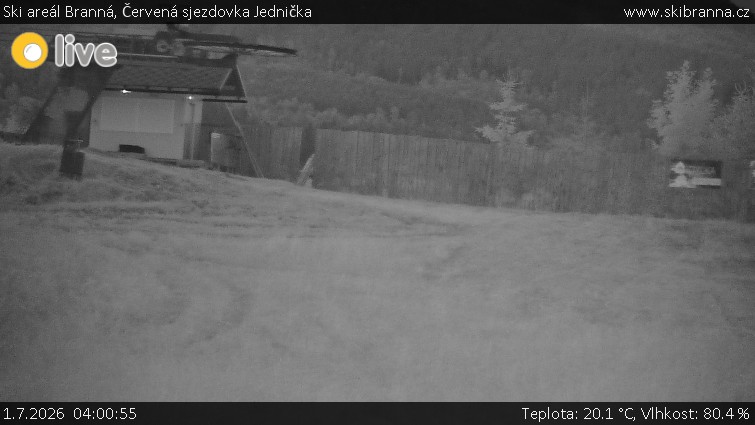 Ski areál Branná - Červená sjezdovka Jednička - 1.7.2026 v 04:00