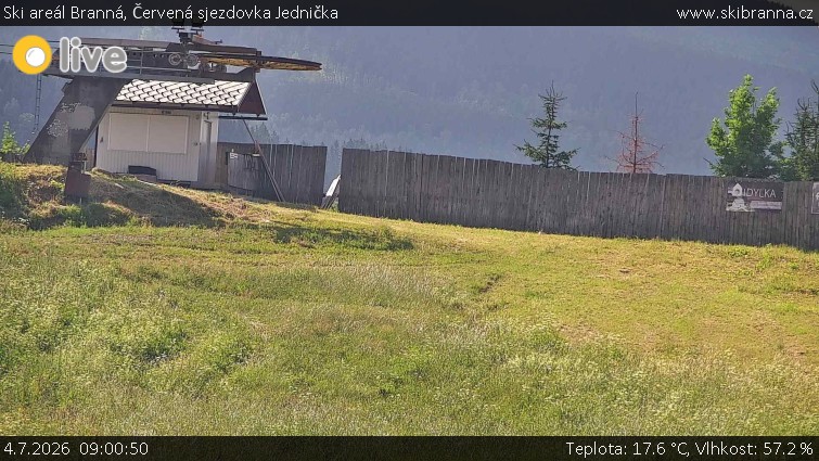 Ski areál Branná - Červená sjezdovka Jednička - 4.7.2026 v 09:00