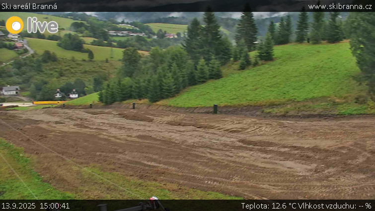 Ski areál Branná - Ski Branná - horní kamera - 13.9.2025 v 15:00