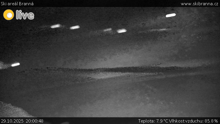 Ski areál Branná - Ski Branná - horní kamera - 29.10.2025 v 20:00 Ski areál Branná - Ski Branná - horní kamera - 29.10.2025 v 20:00