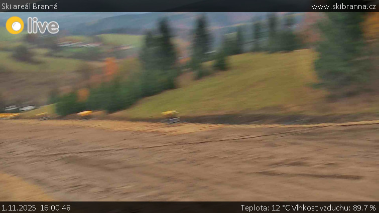 Ski areál Branná - Ski Branná - horní kamera - 1.11.2025 v 16:00 Ski areál Branná - Ski Branná - horní kamera - 1.11.2025 v 16:00