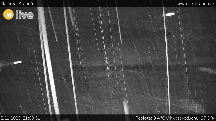 Ski areál Branná - Ski Branná - horní kamera - 2.11.2025 v 21:00 Ski areál Branná - Ski Branná - horní kamera - 2.11.2025 v 21:00