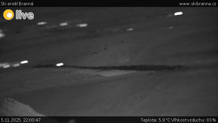 Ski areál Branná - Ski Branná - horní kamera - 5.11.2025 v 22:00