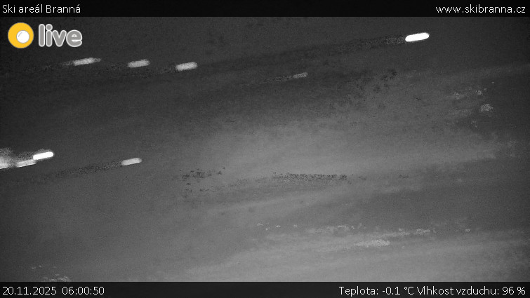 Ski areál Branná - Ski Branná - horní kamera - 20.11.2025 v 06:00
