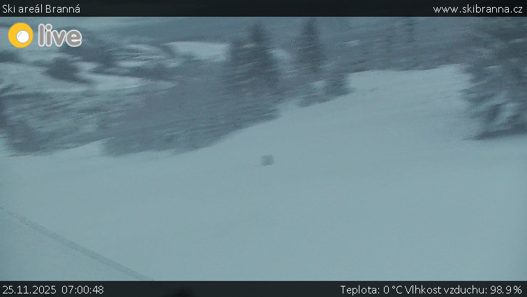 Ski areál Branná - Ski Branná - horní kamera - 25.11.2025 v 07:00