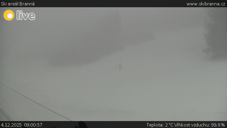 Ski areál Branná - Ski Branná - horní kamera - 4.12.2025 v 09:00