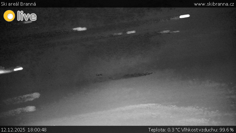 Ski areál Branná - Ski Branná - horní kamera - 12.12.2025 v 18:00
