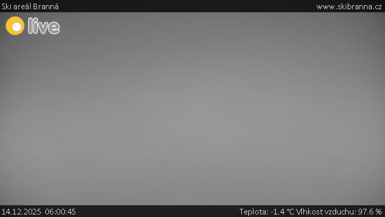 Ski areál Branná - Ski Branná - horní kamera - 14.12.2025 v 06:00