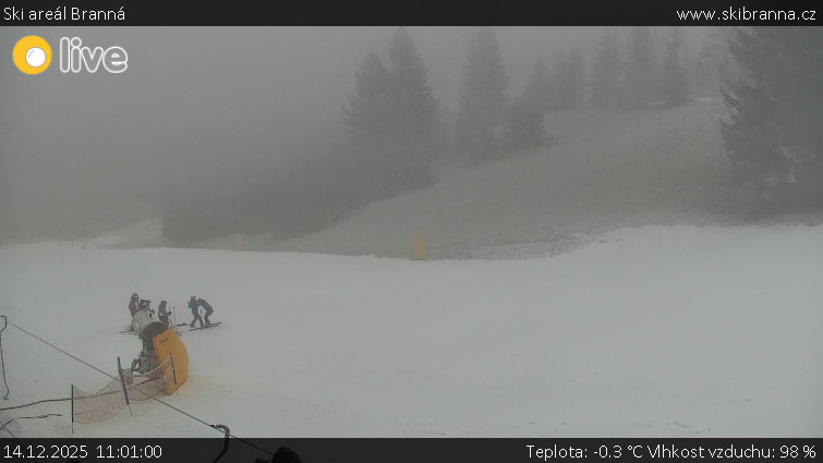 Ski areál Branná - Ski Branná - horní kamera - 14.12.2025 v 11:01