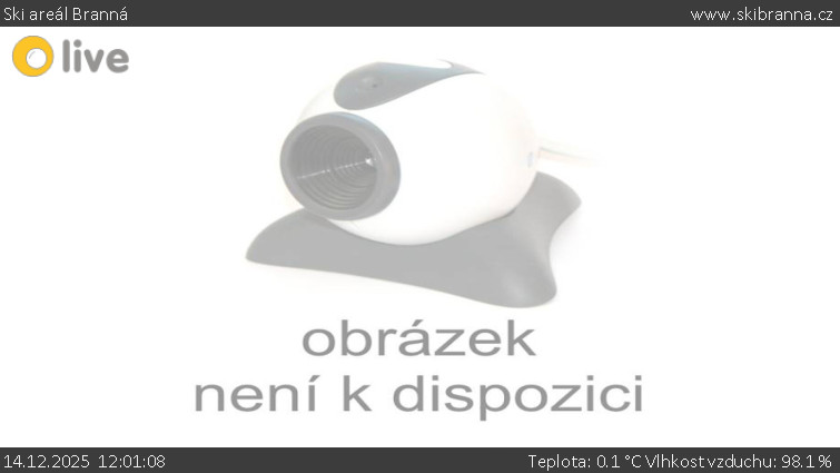 Ski areál Branná - Ski Branná - horní kamera - 14.12.2025 v 12:01