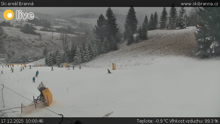 Ski areál Branná - Ski Branná - horní kamera - 17.12.2025 v 10:00