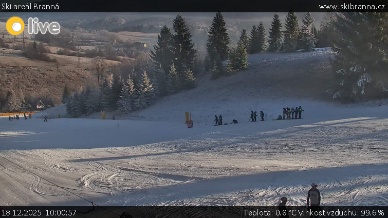Ski areál Branná - Ski Branná - horní kamera - 18.12.2025 v 10:00