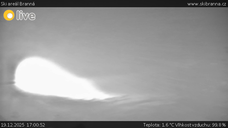 Ski areál Branná - Ski Branná - horní kamera - 19.12.2025 v 17:00