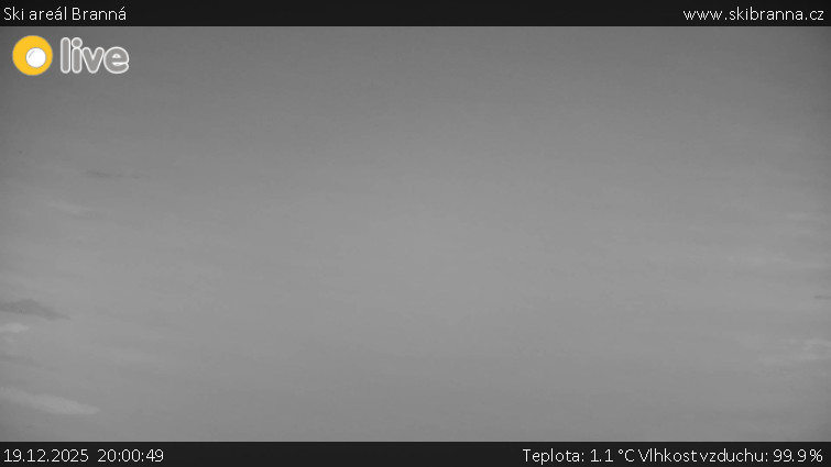 Ski areál Branná - Ski Branná - horní kamera - 19.12.2025 v 20:00