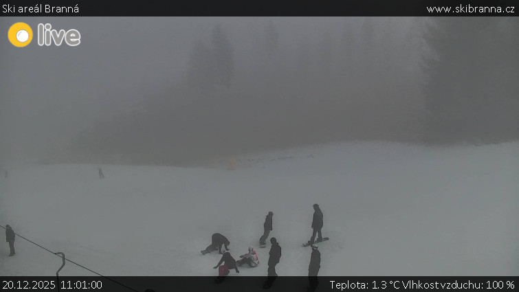 Ski areál Branná - Ski Branná - horní kamera - 20.12.2025 v 11:01