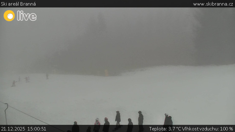 Ski areál Branná - Ski Branná - horní kamera - 21.12.2025 v 15:00